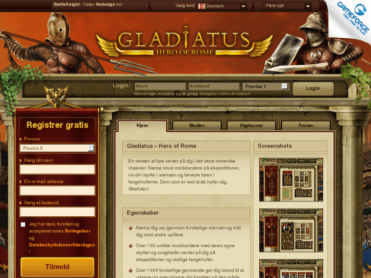 www.gladiatus.dk