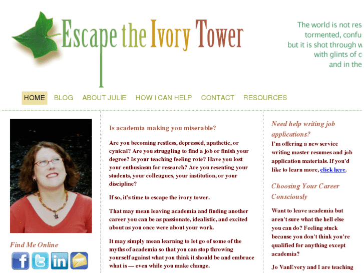 www.escapetheivorytower.com