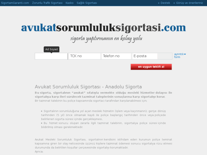 www.avukatsorumluluksigortasi.com