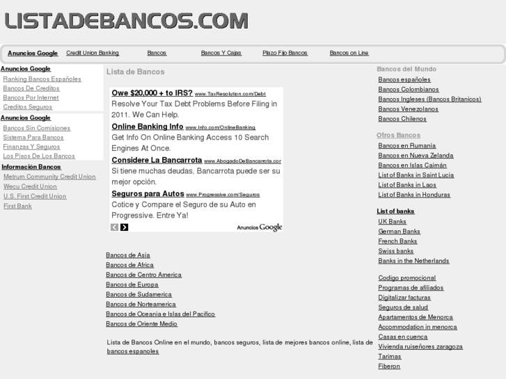 www.listadebancos.com