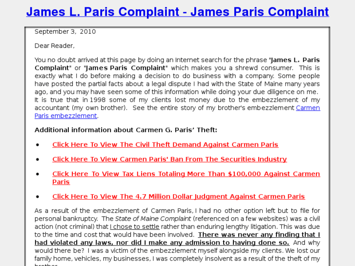 www.jameslpariscomplaint.com