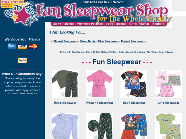 www.funsleepwearshop.com