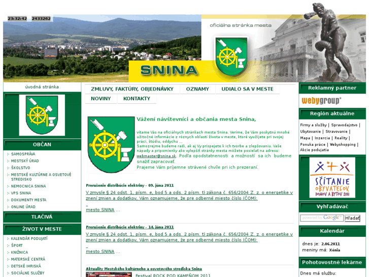 www.snina.sk