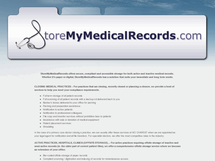 www.storemymedicalrecords.com