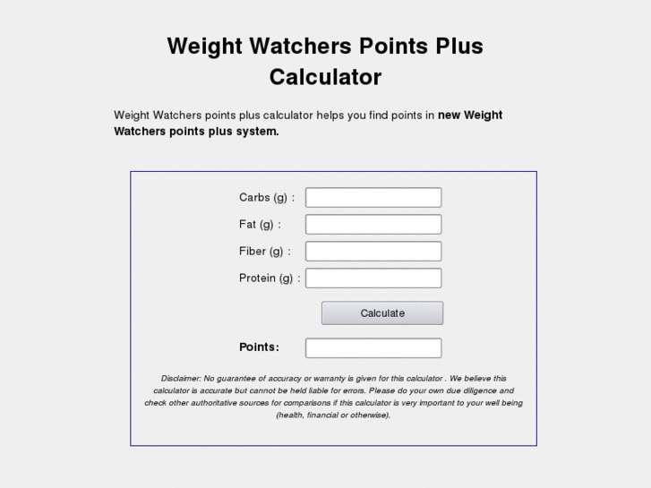 www.weightwatcherspointspluscalculator.com