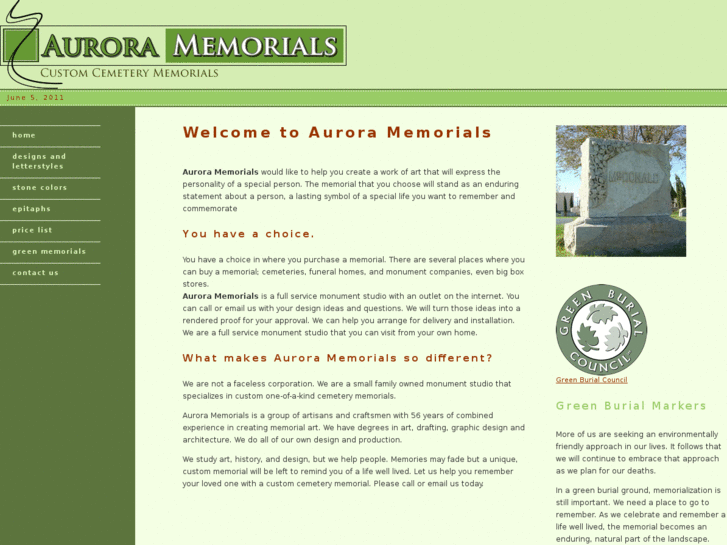 www.auroramemorials.com