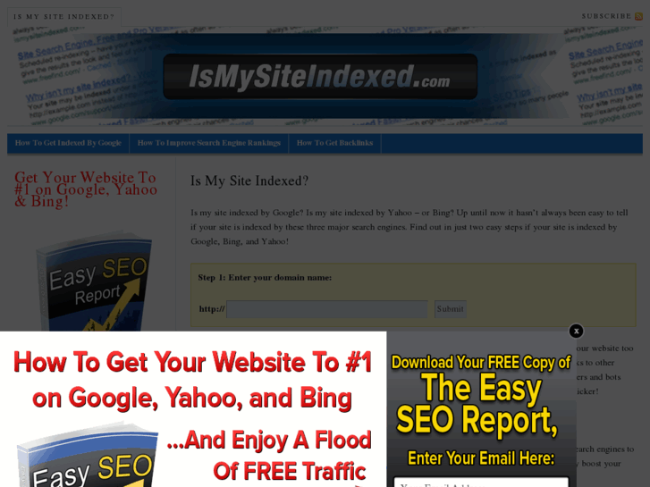 www.ismysiteindexed.com