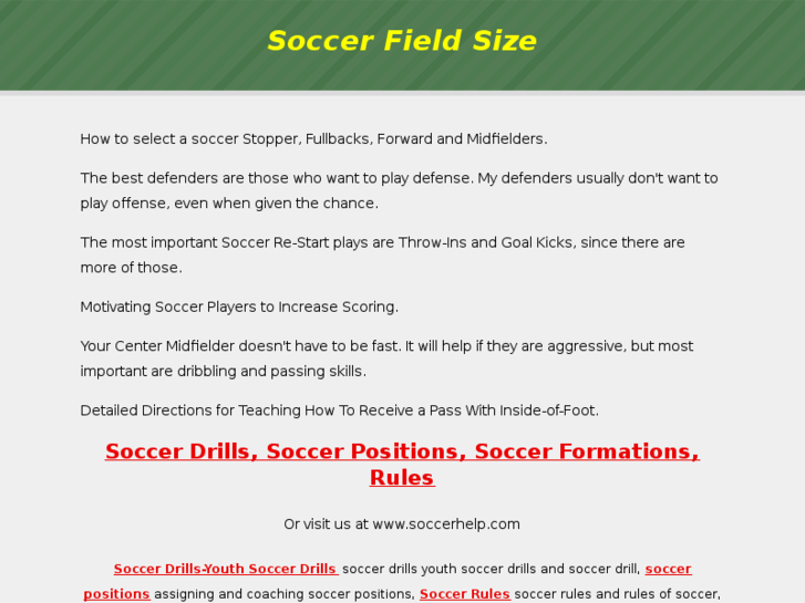 www.soccerfieldsize.net