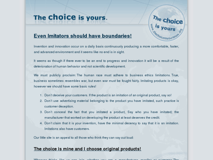 www.thechoiceisyoursnow.org