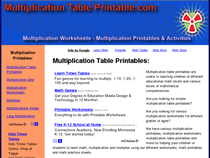 www.multiplicationtableprintable.com