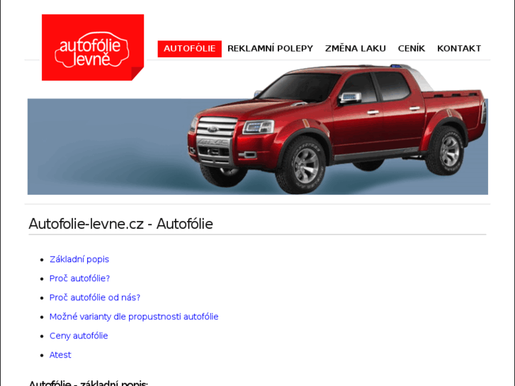 www.autofolie-levne.cz