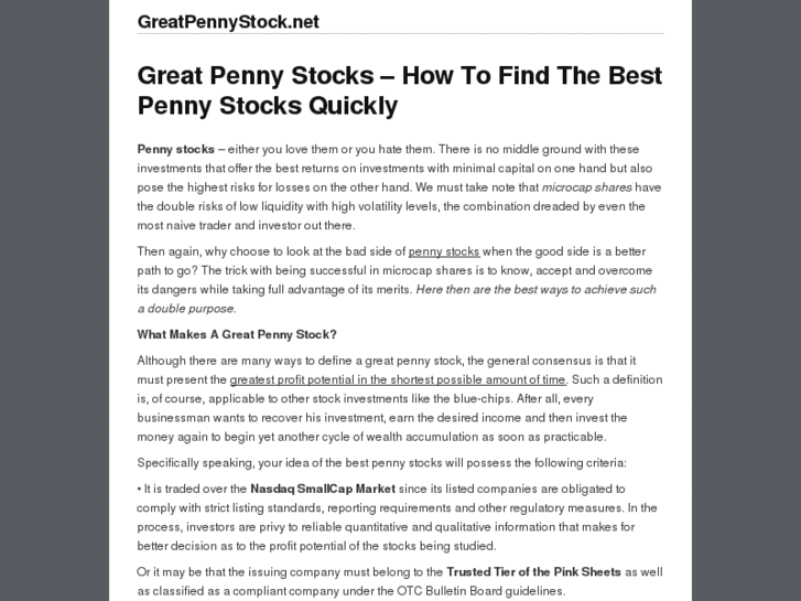 www.greatpennystock.net