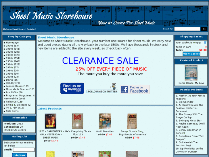 www.sheetmusicstorehouse.com