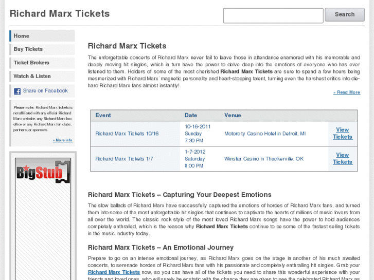 www.richardmarxtickets.com