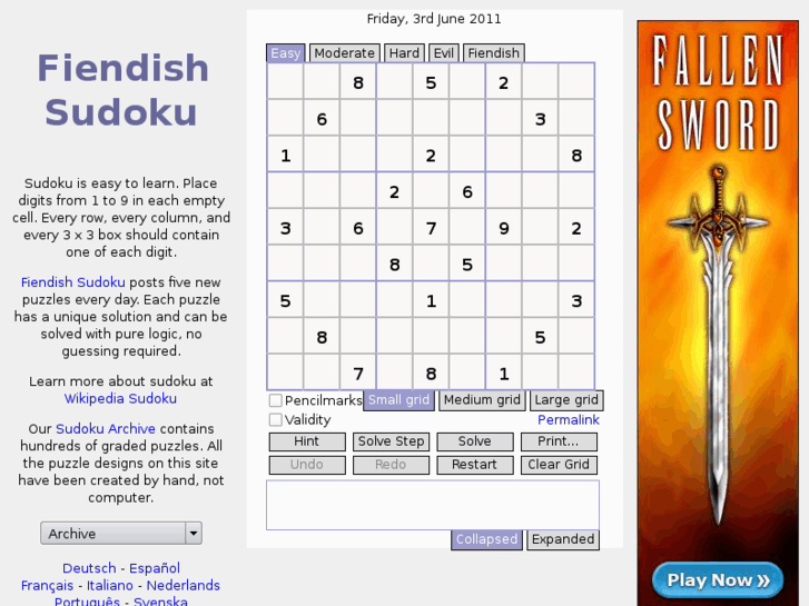 www.fiendishsudoku.com