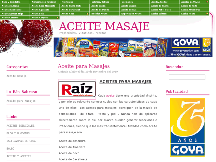 www.aceitemasaje.es