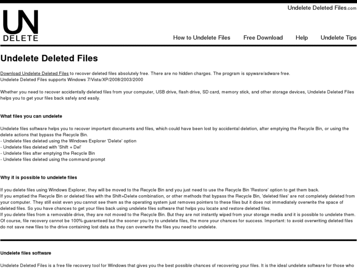 www.undeletedeletedfiles.com