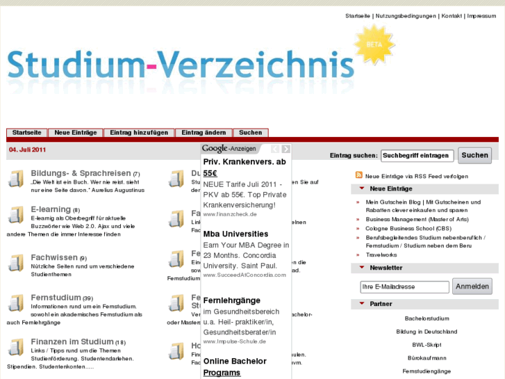 www.studium-verzeichnis.de