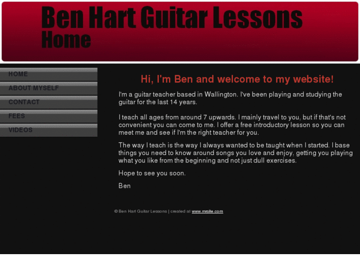 www.benhartguitarlessons.com