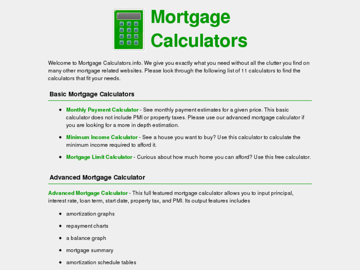 www.mortgagecalculators.info