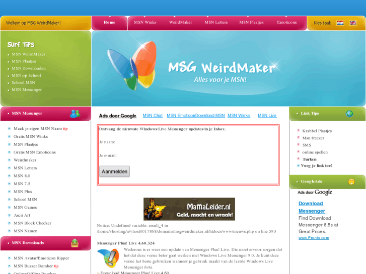 www.msgweirdmaker.nl