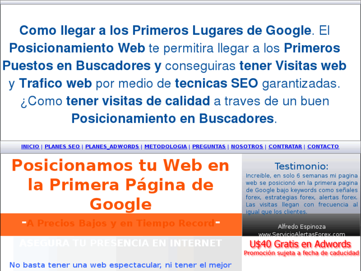 www.primerospuestosengoogle.com