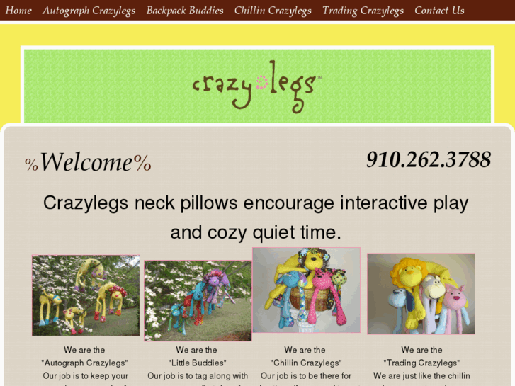 www.crazylegsneckpillows.com