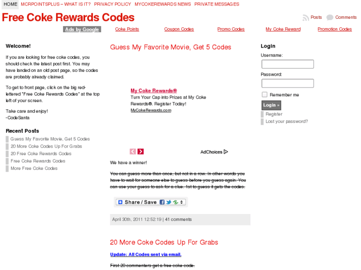 www.free-coke-rewards-codes.com