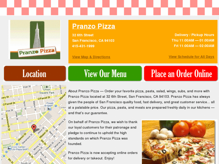 www.pranzopizzasf.com