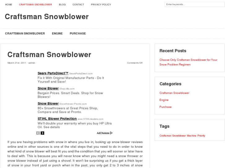 www.craftsmansnowblower.net