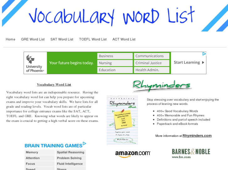 www.vocabularywordlist.com