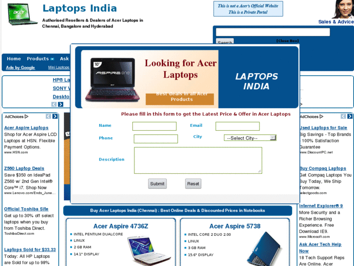 www.acerlaptopsindia.com