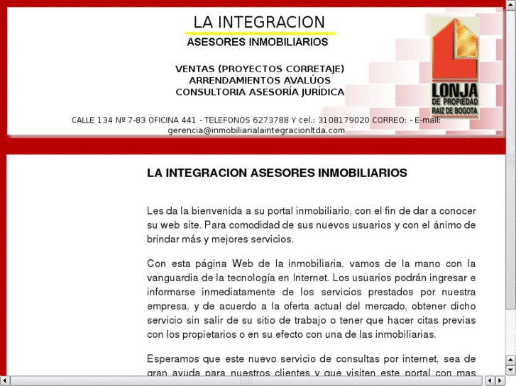 www.inmobiliarialaintegracionltda.com