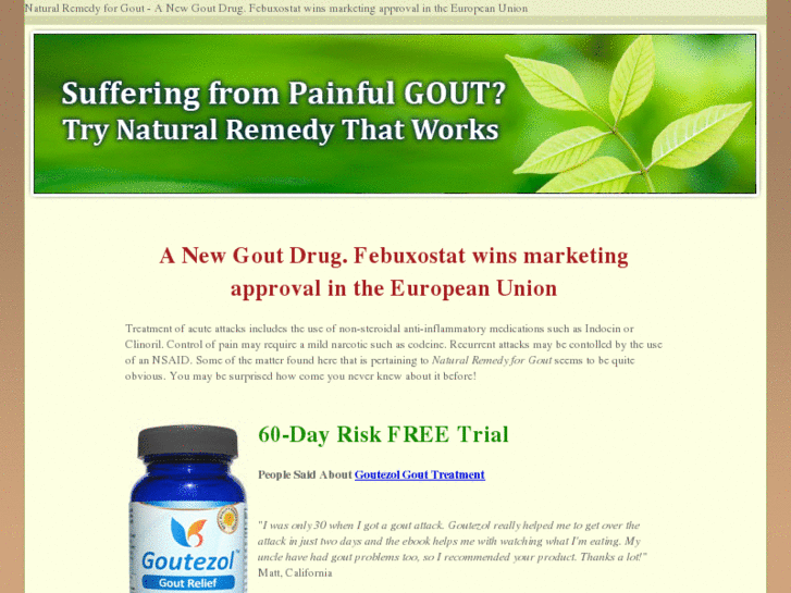 www.naturalremedyforgout.info