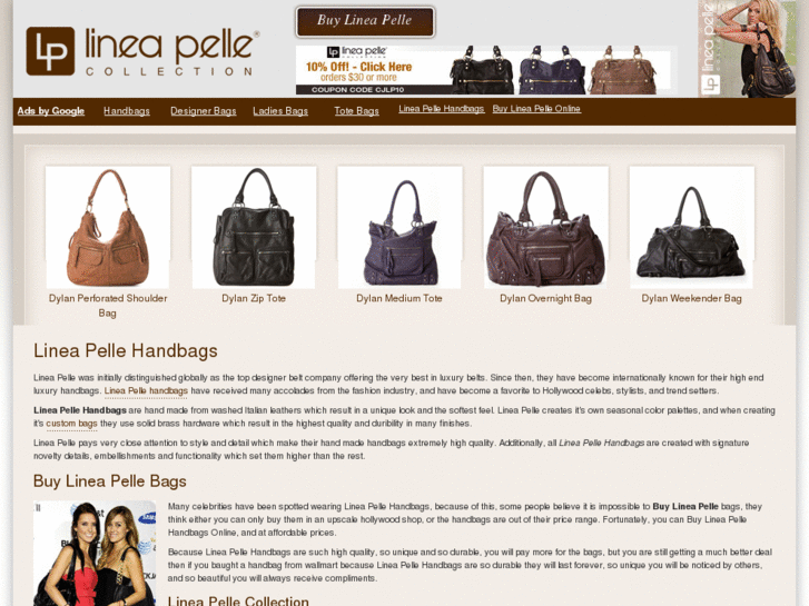 www.lineapellehandbags.com