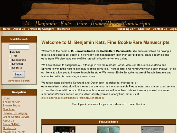 www.mbenjaminkatzfinebooksraremanuscripts.com