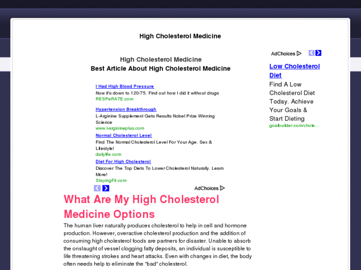 www.highcholesterolmedicine.net