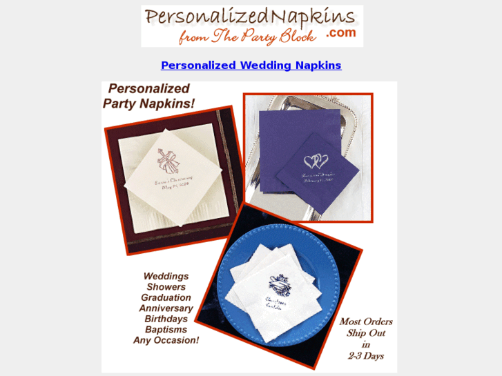 www.personalizedweddingnapkins.net