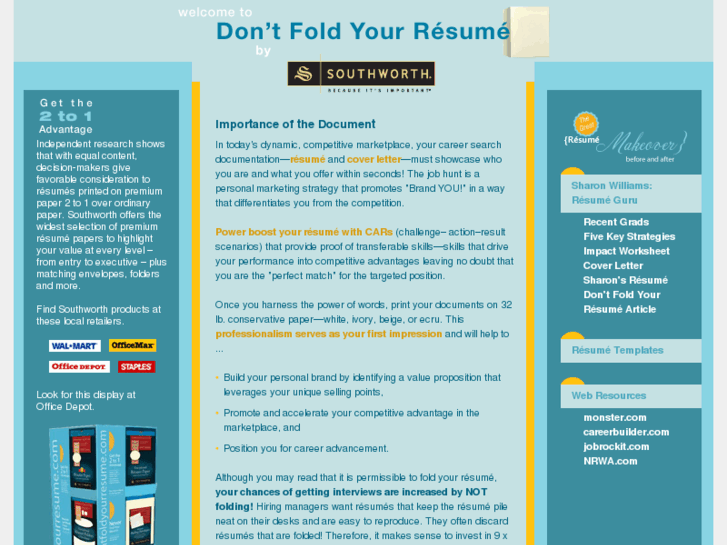 www.dontfoldyourresume.com