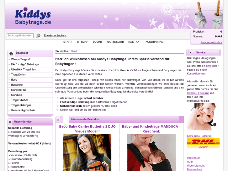 www.kiddys-babytrage.de