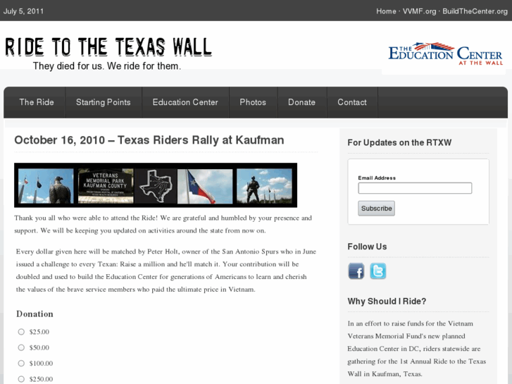 www.ridetothetexaswall.com