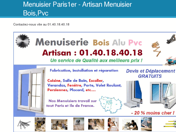 www.menuisierparis1er.com