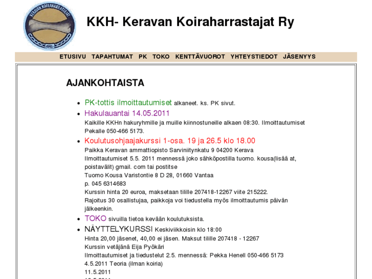 www.keravankoiraharrastajat.com