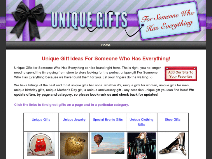 www.uniquegiftsforsomeonewhohaseverything.com