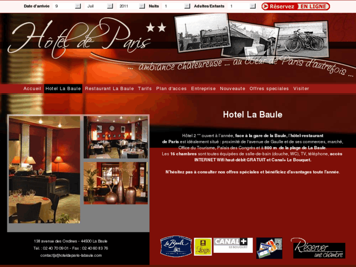 www.hoteldeparis-labaule.com