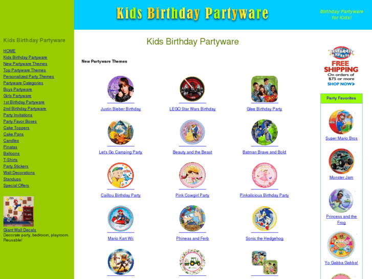 www.kidsbirthdaypartyware.com