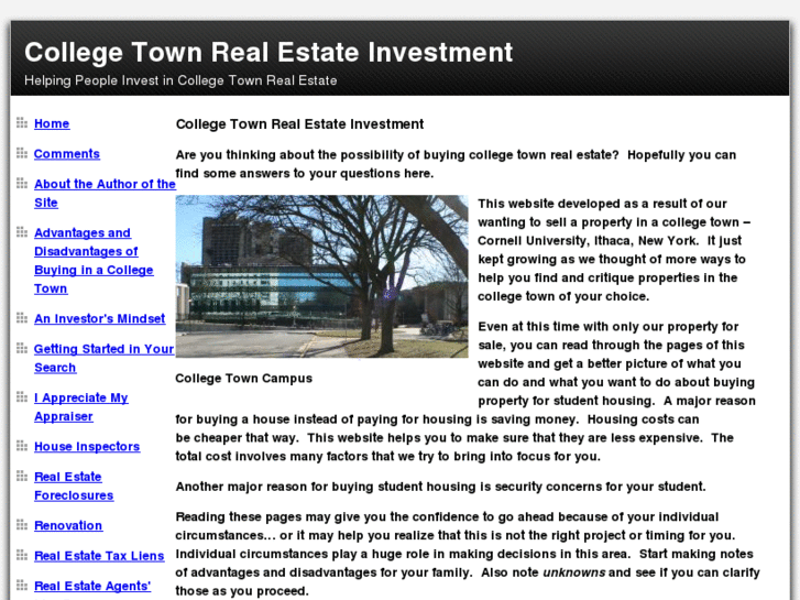 www.collegetownrealestateinvestment.info