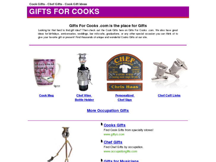 www.giftsforcooks.com