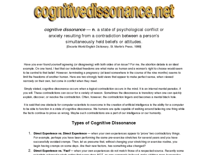 www.cognitivedissonance.net