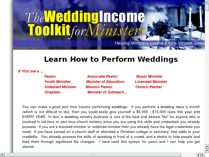 www.weddingincometoolkit.com